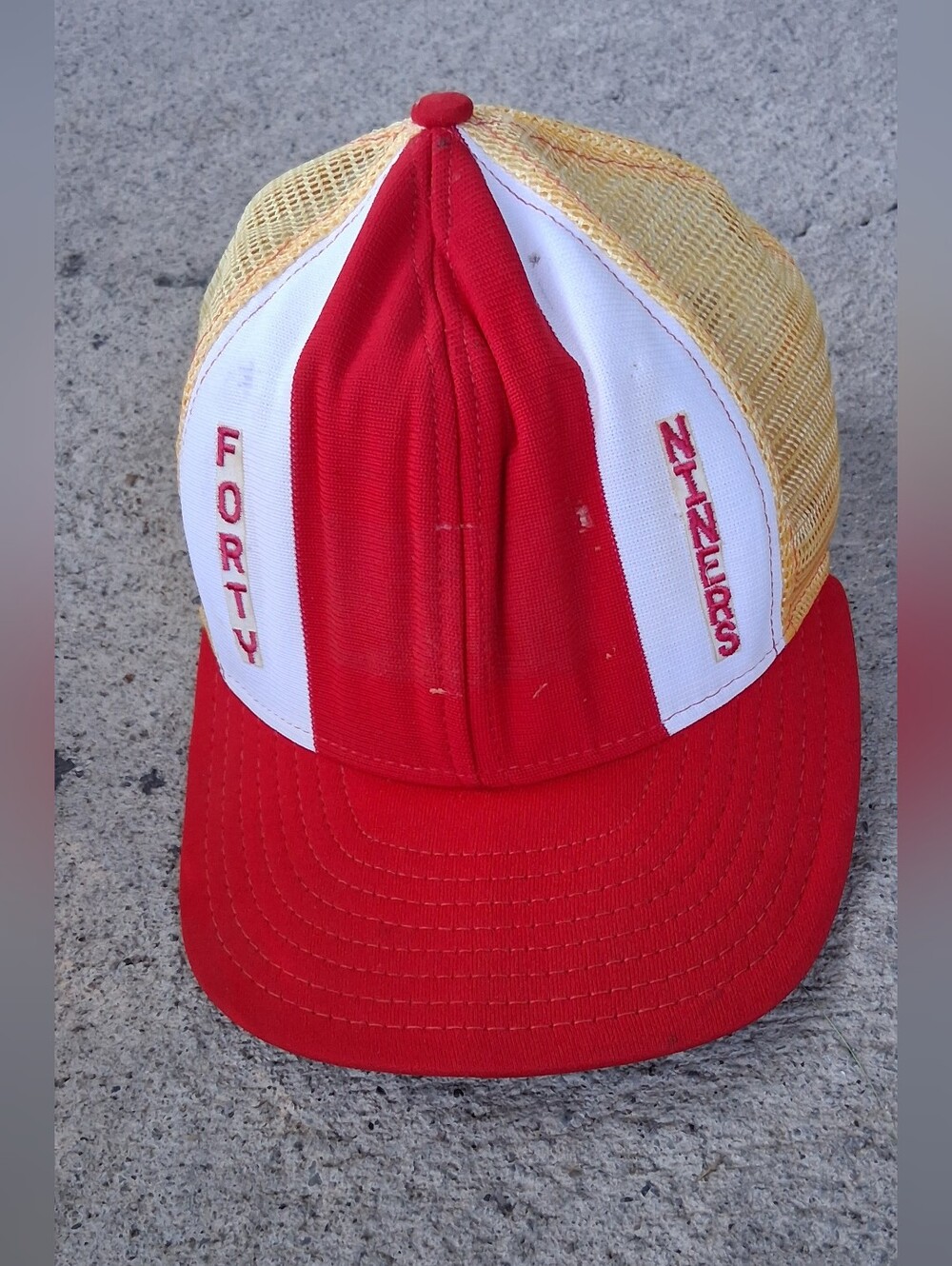 Red, White & Yellow Trucker Hat - Lucky Stripes